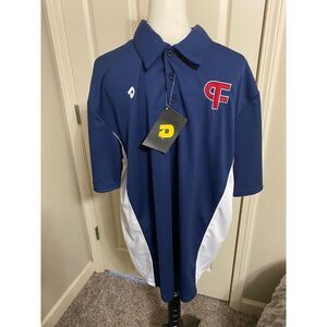 NWT‎ DEMARINI Blue White Short Sleeved Shirt Size XL Unisex Sport Polo Top